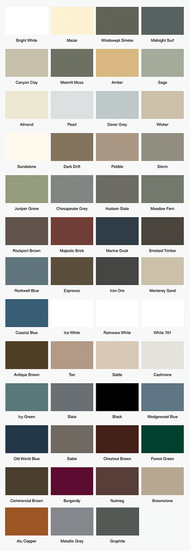 Gentek Colour Selection - Chinook Exteriors, Exterior Services Calgary